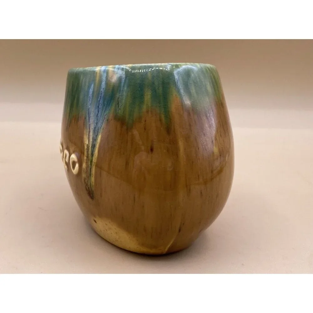 Vintage Popo Galsini Pasadena Gourdware Rare Tiki Mug Gourd Shaped 1950's